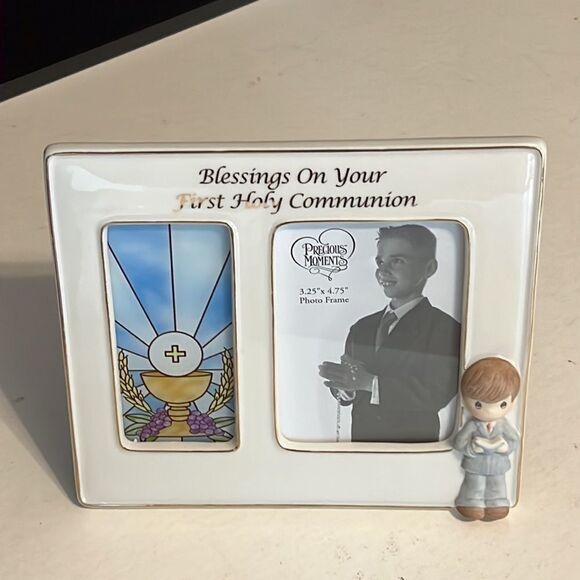 Precious Moments Boy First Holy Communion Photo Picture Frame NWOT - Picture 3 of 9